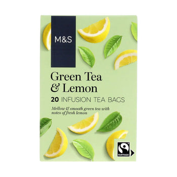 M & S Fairtrade Green Tea mit Zitronenteahtbeutel 20 pro Packung