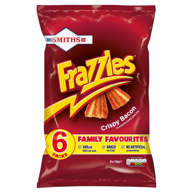 Smiths Frazzles Snacks crujientes de tocino 8 x 18 g 