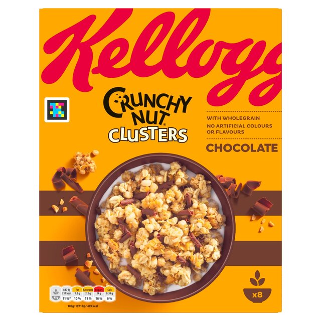 Kelloggs knusprige Nuss -Schokoladencluster 450G