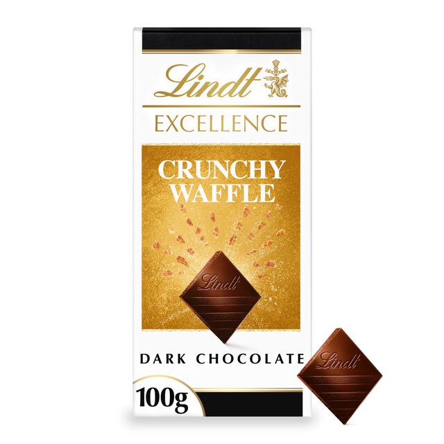 Lindt Excellence Crunchy Waffle Dark Chocolate Bar 100g