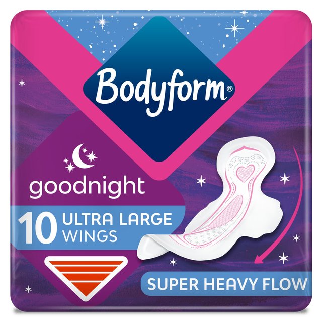 Bodyform Ultra Goodnight con alas 10 por paquete 