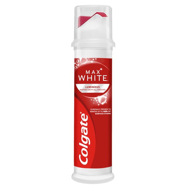 Colgate Max weiße leuchtende Whitening -Zahnpasta -Pumpe 100 ml