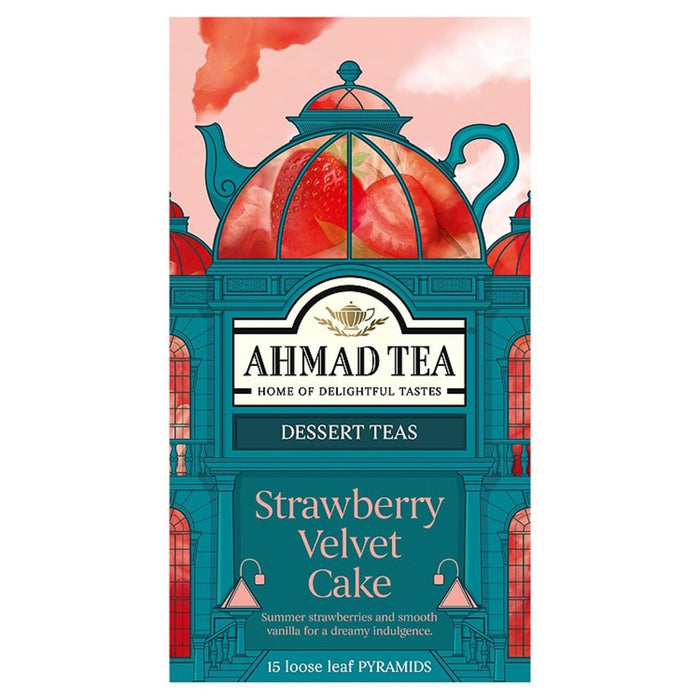 Ahmad Tea Strawberry Velvet Cake à gâteau de thé 15 par paquet
