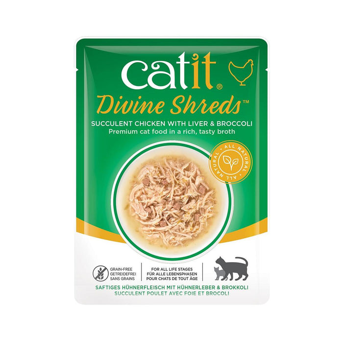 Catit Divine Shreds Huhn mit Leber nasser Katzenfutter 75G