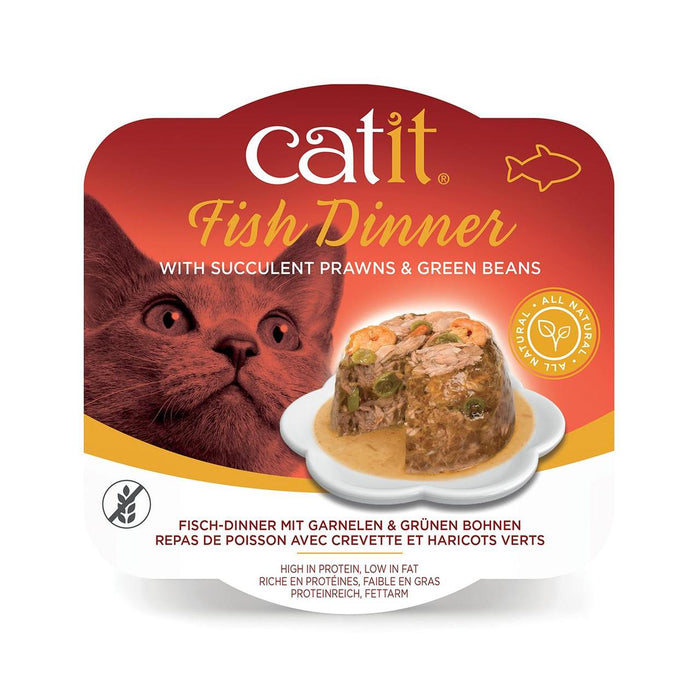 Catit Fish Dinner Prawn & Green Beam Cat Wet Cat Food 80g