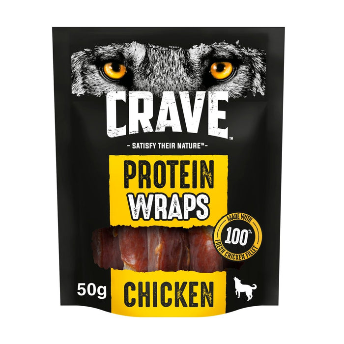 Crave Natural Grain Free Wrap Wrap Hunde behandelt Huhn 50g