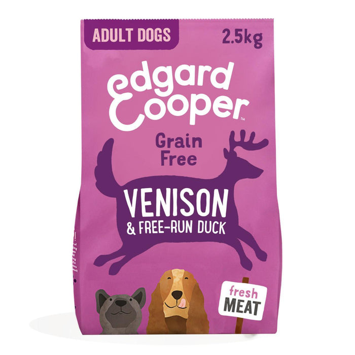 Edgard & Cooper Alimentos para perros secos para el grano para adultos con carne de venado y pato gratis 2.5 kg