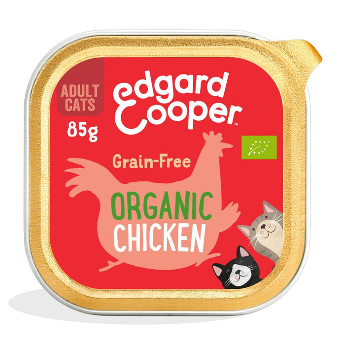 Edgard & Cooper Alimentos para gatos húmedos de grano para adultos con pollo orgánico 85G