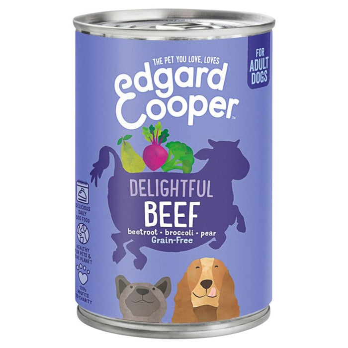 Edgard & Cooper Adult Grain Free Wet Chog Aliments avec du bœuf 400g