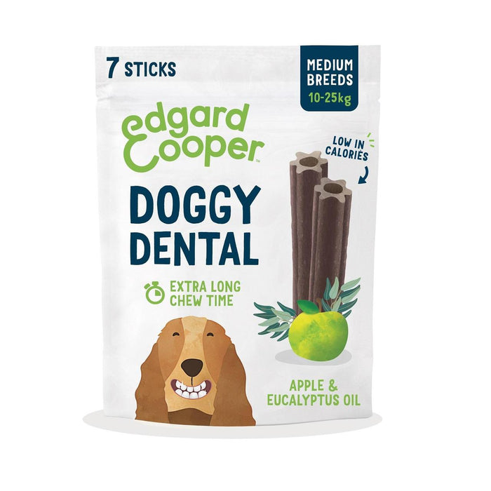 Edgard & Cooper Apple & Eucalyptus Medium Dental Sticks 7 por paquete