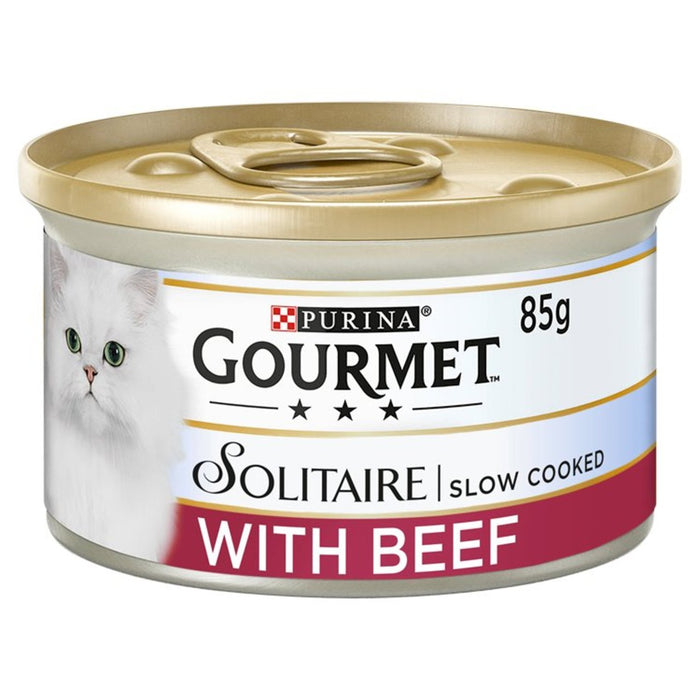 Solitaire gourmet comida de gato con carne de res 85g