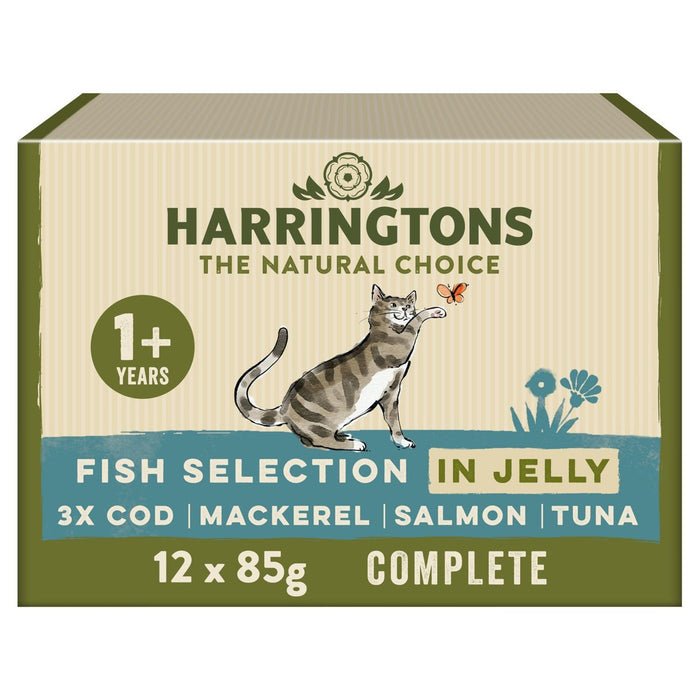 Harringtons adulte des chats humides aliments poissons en gelée multipack 12 x 85g