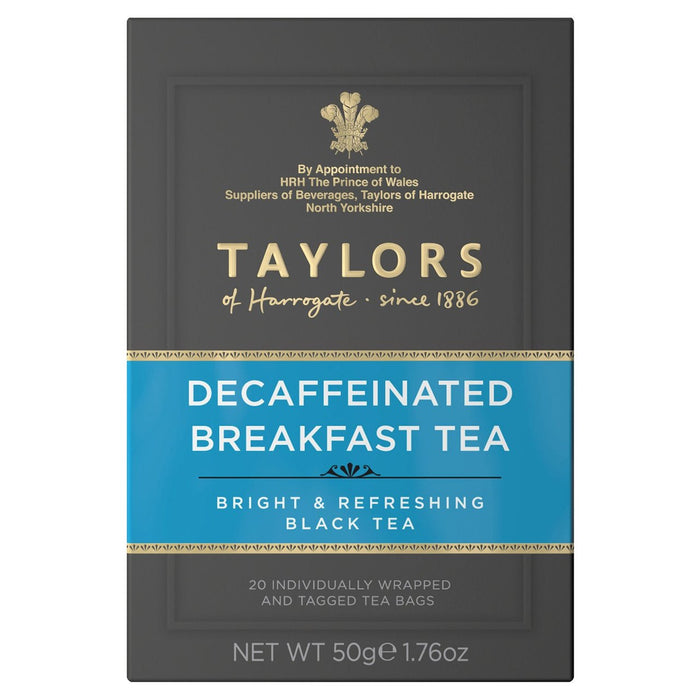 Sachets de thé à petit-déjeuner décaféiné Taylors 20 par paquet