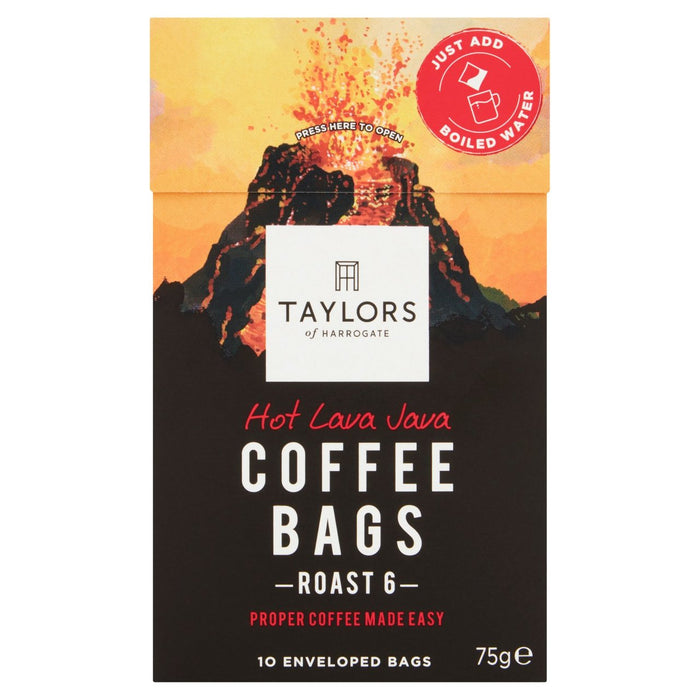 Taylors Hot Lava Java Coffee Bags 10 par paquet