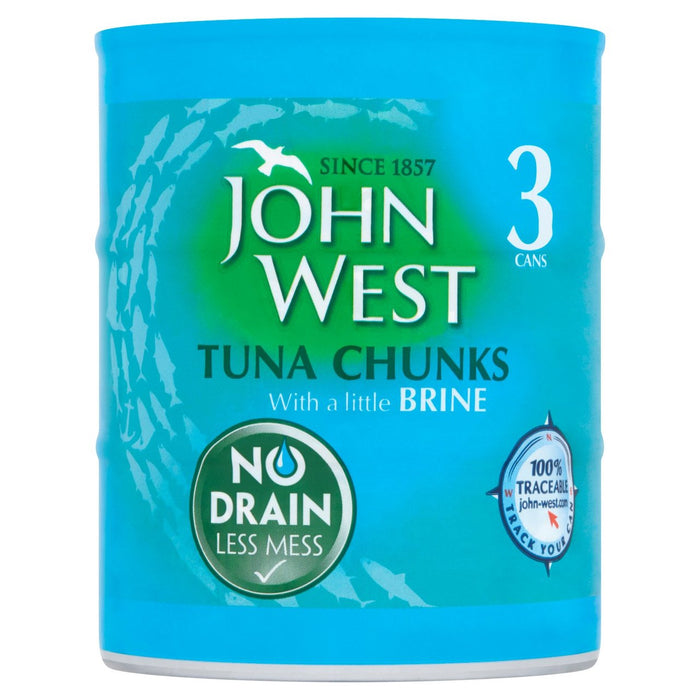 John West Tuna Chunks with a Little Brine No Drain 3 x 110g