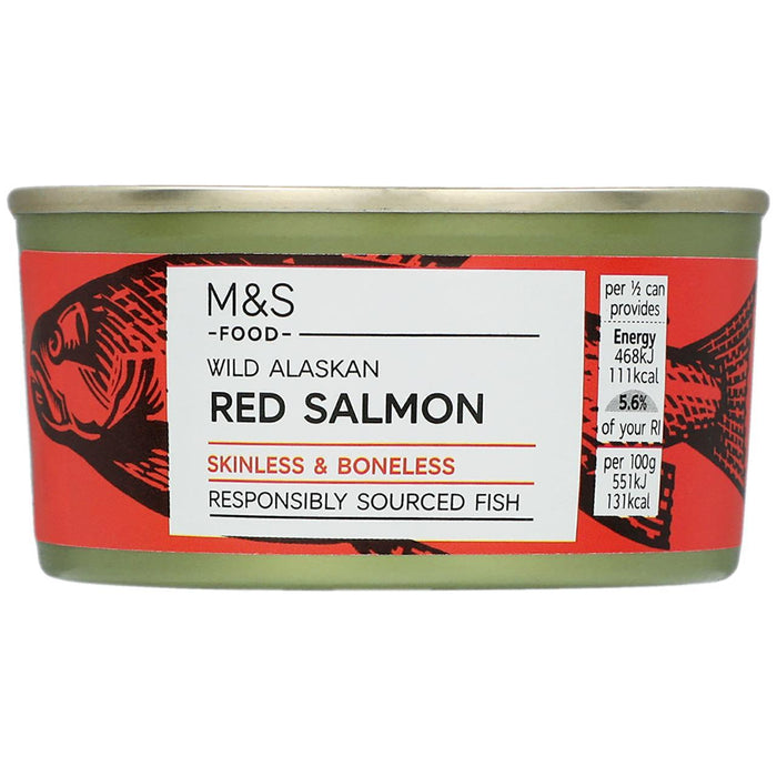 M&S Wild Alaskan Red Salmon Sin piel y Boneless 105G