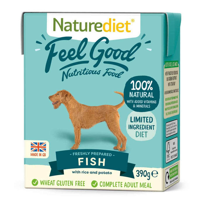 Naturéiet se sente bien poisson complet aliment de chien humide 18 x 390g