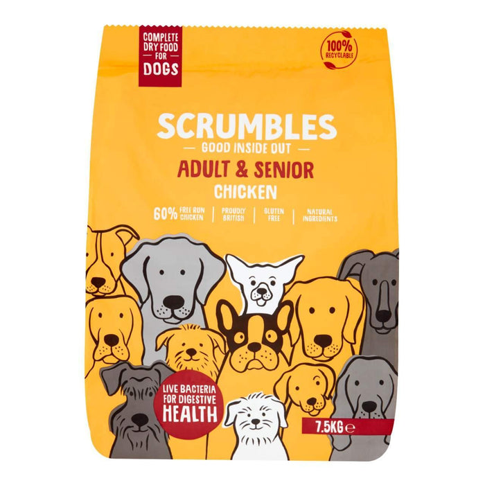 Scrumbles Adult and Seniors Chicken Dry Chog Aliments 7,5 kg