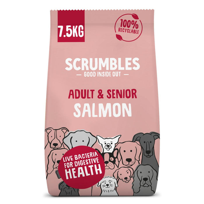 Scrumbles Adult and Anideors Grain Free Salmon Dry Chog Aliments 7,5 kg