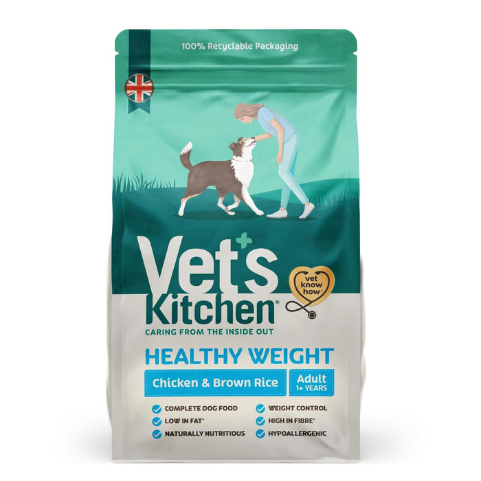 Tierarztküche gesundes Gewicht Erwachsener trockenes Hundefutter Hühner & brauner Reis 3 kg