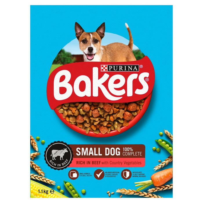 Bakers Small Dry Dog Food Carne y Verduras 1.1kg 