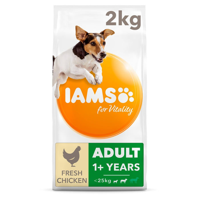 IAMs für Vitalität Erwachsener Hundefutter klein/mittlere Rasse mit frischem Hühnchen 2 kg