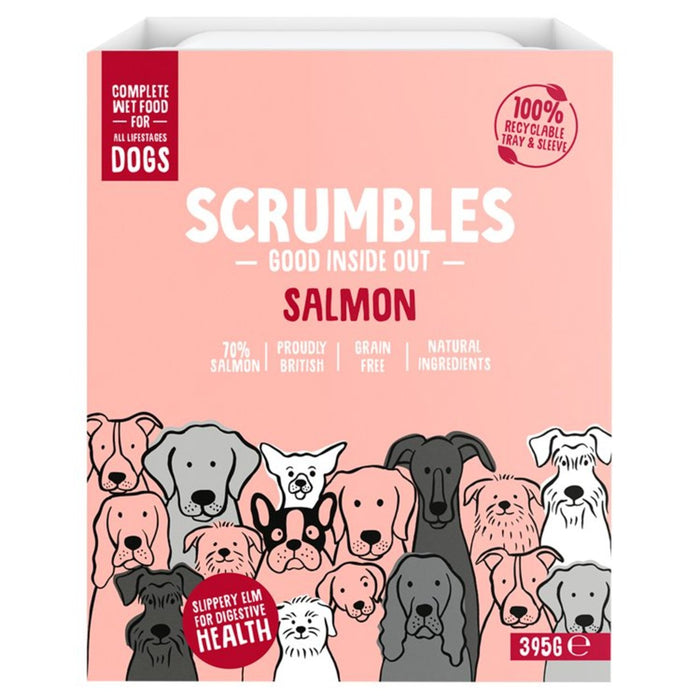 Pelos de comida para perros húmedos salmón sin grano 395g