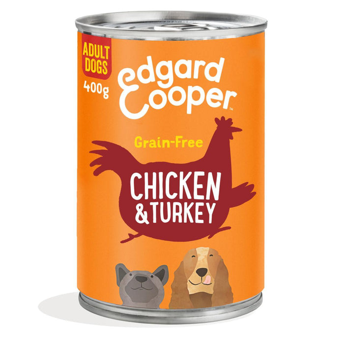 Edgard & Cooper Alimentos para perros húmedos de grano para adultos con pollo y pavo 400g